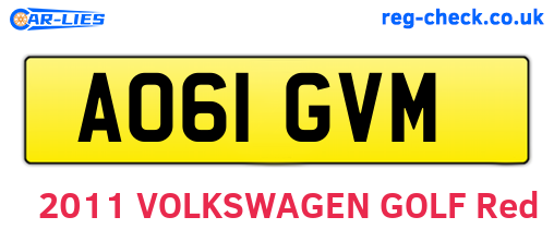 AO61GVM are the vehicle registration plates.