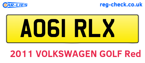 AO61RLX are the vehicle registration plates.