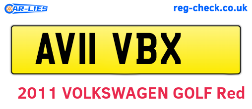 AV11VBX are the vehicle registration plates.