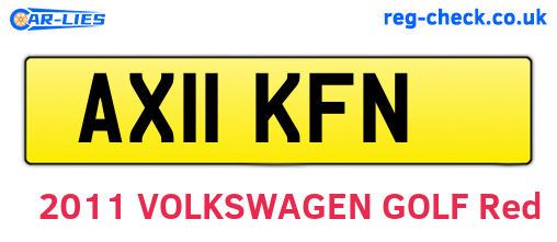 AX11KFN are the vehicle registration plates.