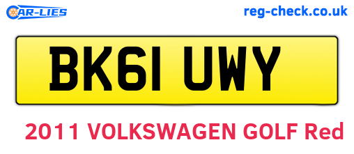 BK61UWY are the vehicle registration plates.