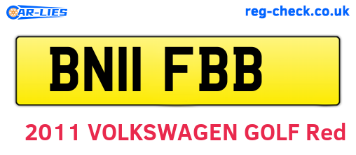 BN11FBB are the vehicle registration plates.