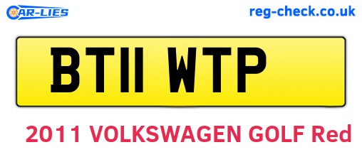 BT11WTP are the vehicle registration plates.