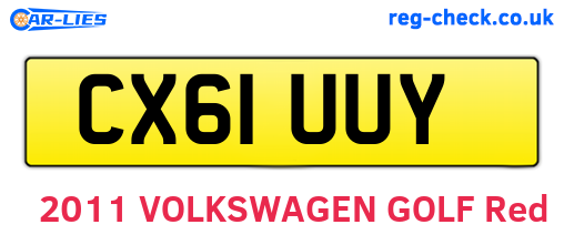 CX61UUY are the vehicle registration plates.