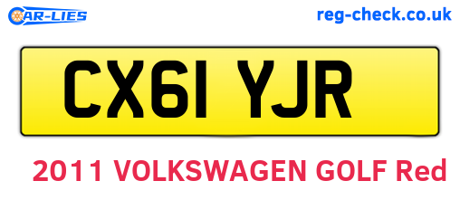 CX61YJR are the vehicle registration plates.
