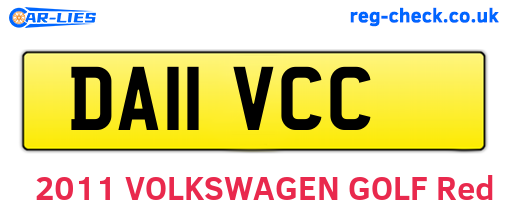 DA11VCC are the vehicle registration plates.