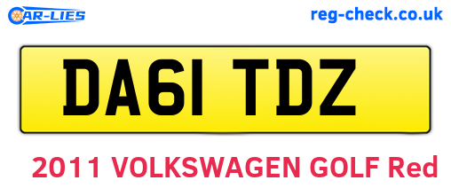 DA61TDZ are the vehicle registration plates.