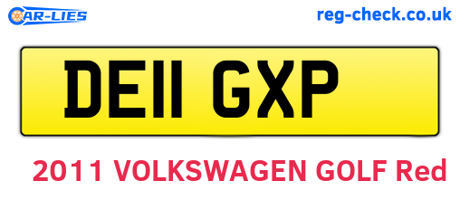 DE11GXP are the vehicle registration plates.