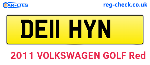DE11HYN are the vehicle registration plates.