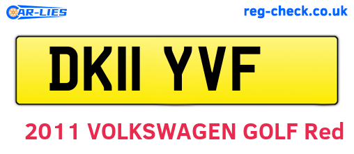 DK11YVF are the vehicle registration plates.