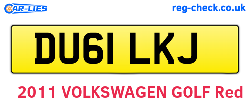 DU61LKJ are the vehicle registration plates.
