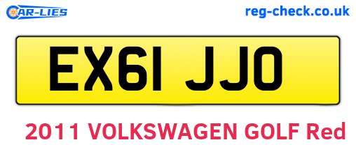 EX61JJO are the vehicle registration plates.