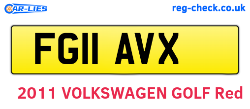 FG11AVX are the vehicle registration plates.