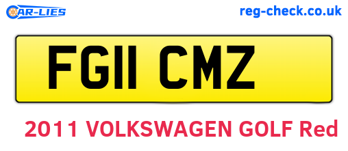 FG11CMZ are the vehicle registration plates.