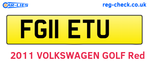FG11ETU are the vehicle registration plates.