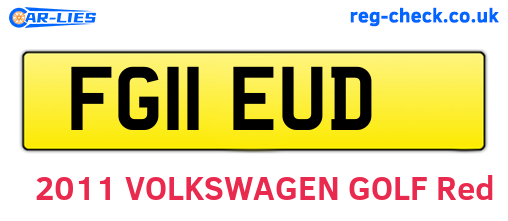 FG11EUD are the vehicle registration plates.