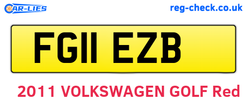 FG11EZB are the vehicle registration plates.