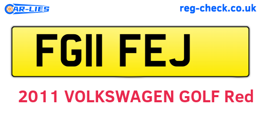 FG11FEJ are the vehicle registration plates.