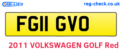 FG11GVO are the vehicle registration plates.