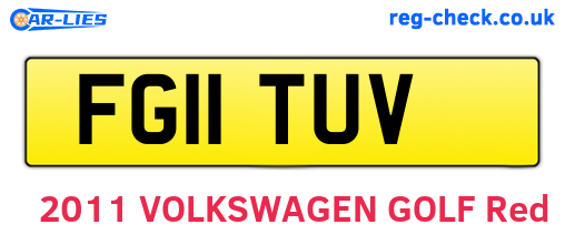 FG11TUV are the vehicle registration plates.