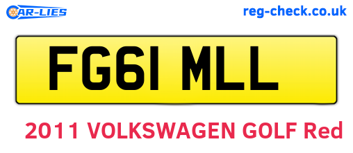 FG61MLL are the vehicle registration plates.