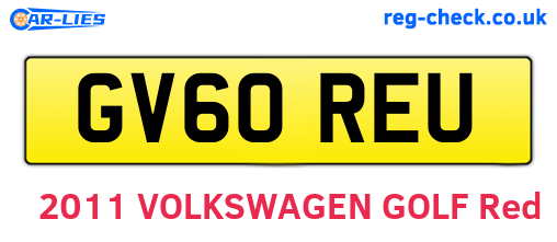 GV60REU are the vehicle registration plates.