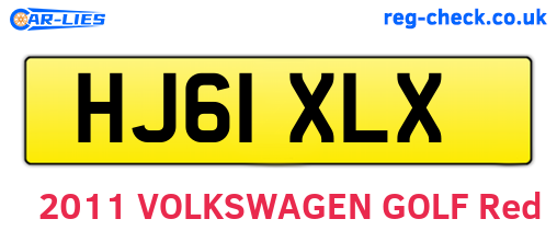 HJ61XLX are the vehicle registration plates.