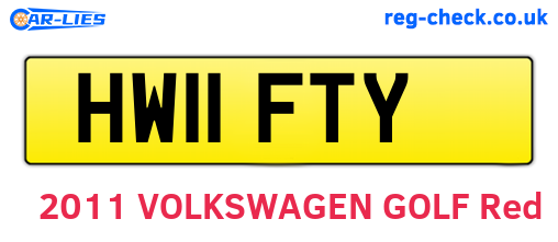 HW11FTY are the vehicle registration plates.