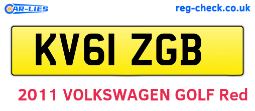 KV61ZGB are the vehicle registration plates.