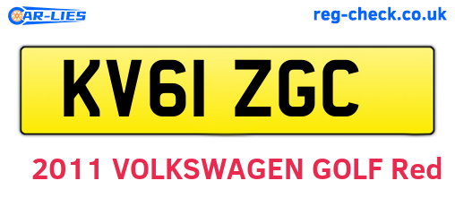 KV61ZGC are the vehicle registration plates.