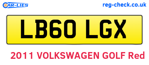LB60LGX are the vehicle registration plates.