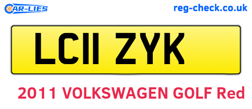 LC11ZYK are the vehicle registration plates.