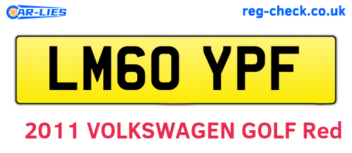 LM60YPF are the vehicle registration plates.