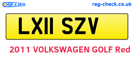 LX11SZV are the vehicle registration plates.
