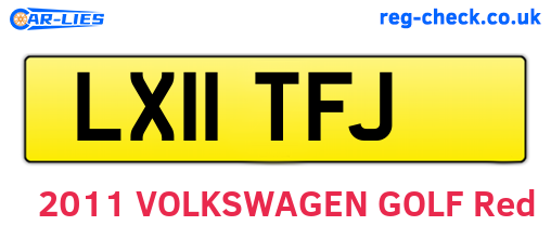 LX11TFJ are the vehicle registration plates.