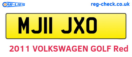 MJ11JXO are the vehicle registration plates.