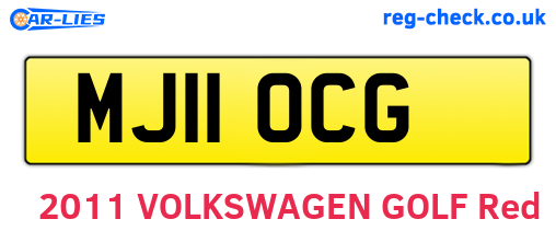 MJ11OCG are the vehicle registration plates.
