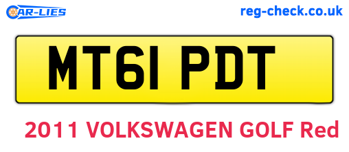 MT61PDT are the vehicle registration plates.