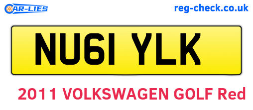 NU61YLK are the vehicle registration plates.