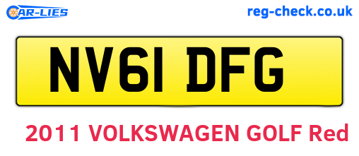 NV61DFG are the vehicle registration plates.