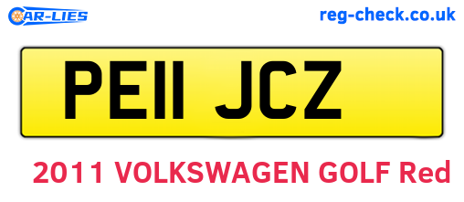 PE11JCZ are the vehicle registration plates.