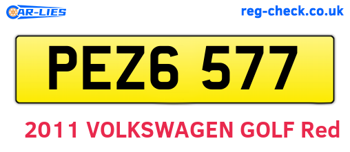 PEZ6577 are the vehicle registration plates.