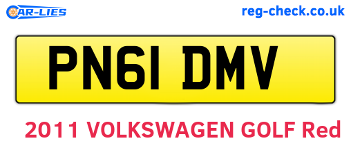 PN61DMV are the vehicle registration plates.