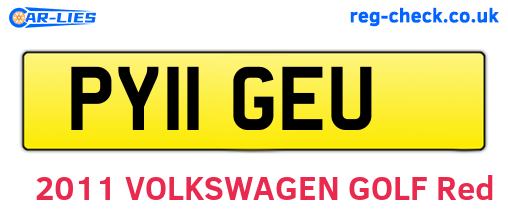 PY11GEU are the vehicle registration plates.