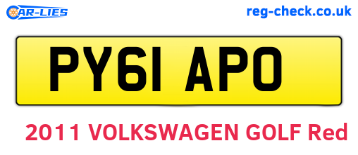 PY61APO are the vehicle registration plates.