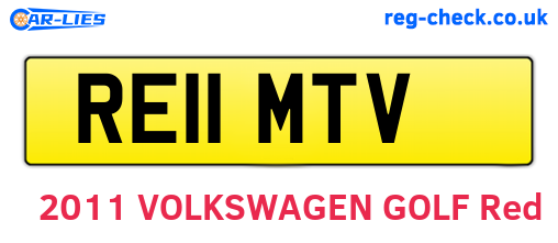 RE11MTV are the vehicle registration plates.