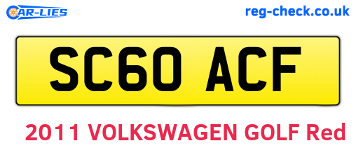 SC60ACF are the vehicle registration plates.