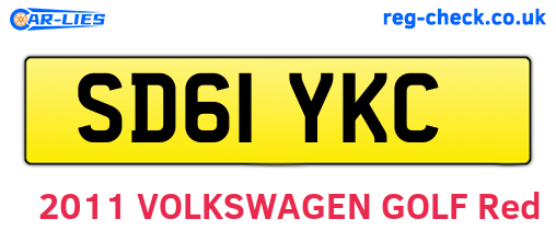 SD61YKC are the vehicle registration plates.