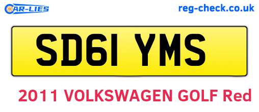 SD61YMS are the vehicle registration plates.