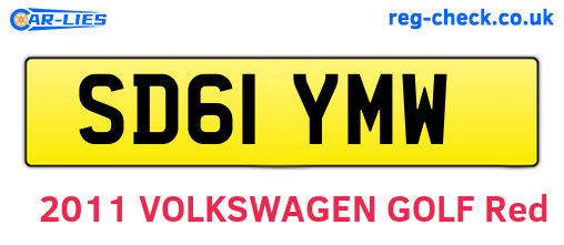 SD61YMW are the vehicle registration plates.